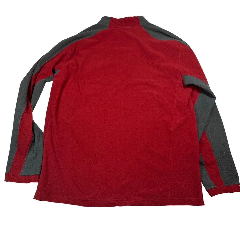 The North Face Mens TKA 100 Fleece 1/4 Zip Pullover‎ Red Grey A436 Size Large